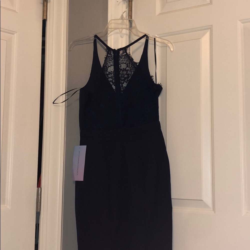 brand new navy blue/lace homecoming dress